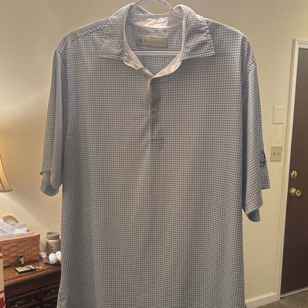 Donald Ross Men's Gray Patterned Polo Shirt